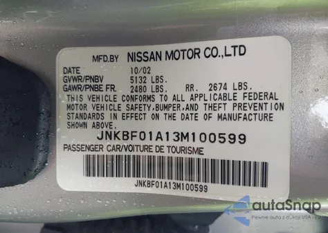 2003 Infiniti Q45 Premium z USA, uszkodzony, nr VIN JNKBF01A13M100599